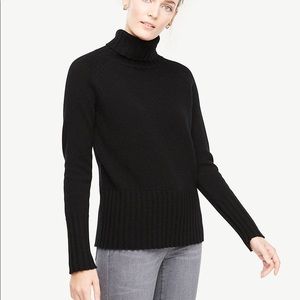 Ann Taylor Soft Cashmere Turtleneck Sweater Black